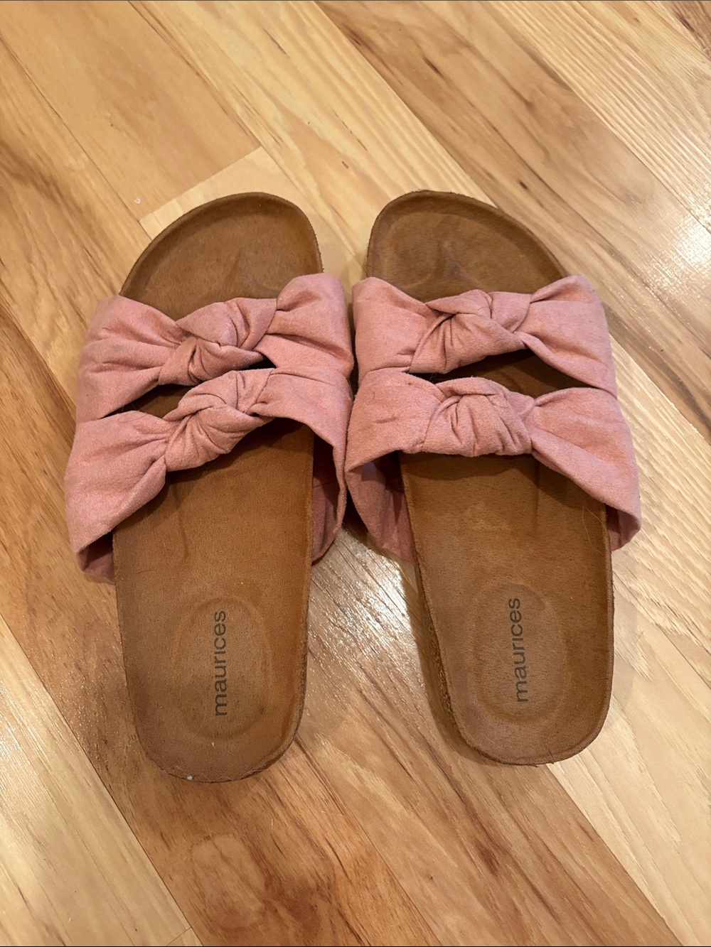Maurices Dusty Pink Knotted Slide Sandals